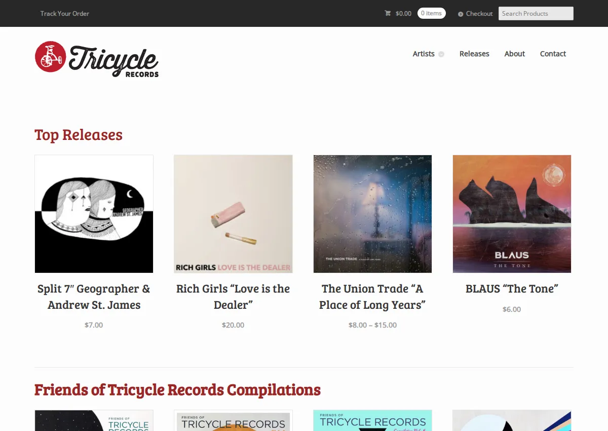 Store homepage