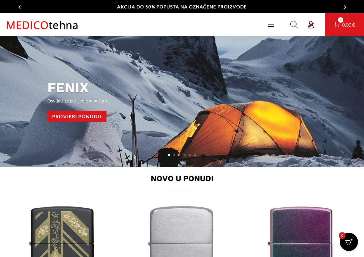 Store homepage