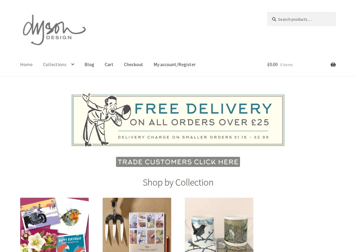 Store homepage