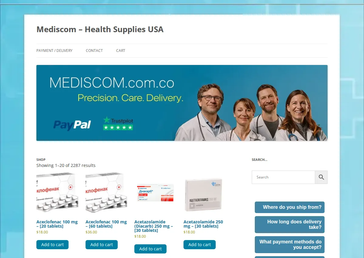 Store homepage