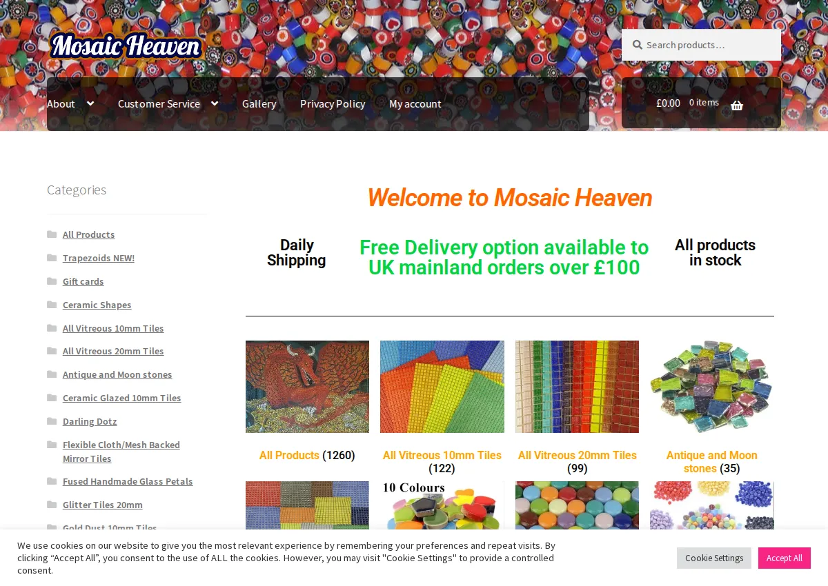 Store homepage