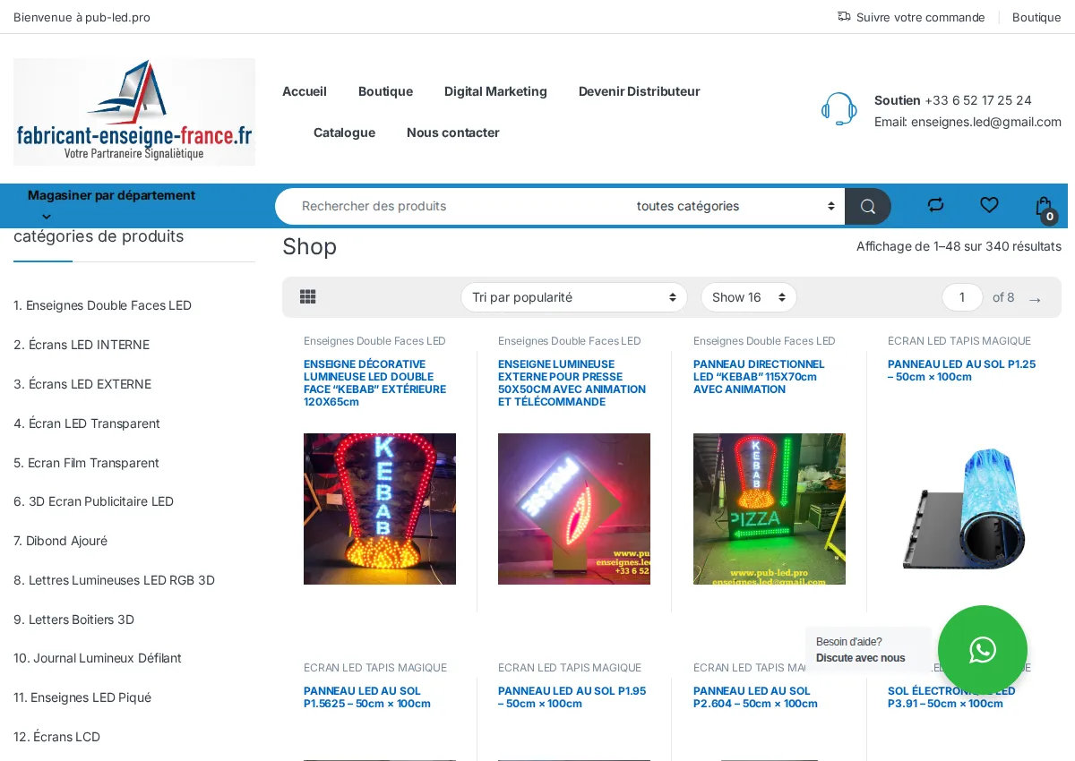Store homepage