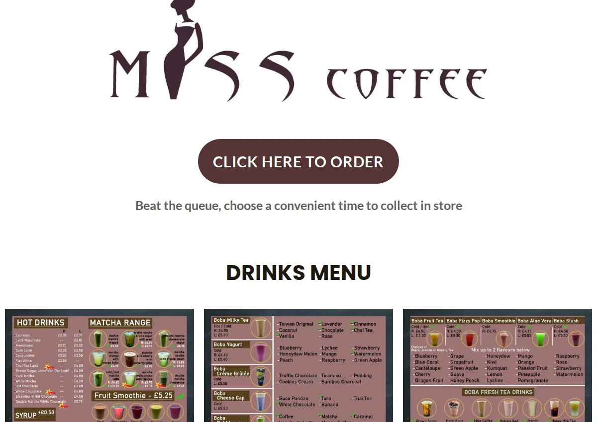 Store homepage